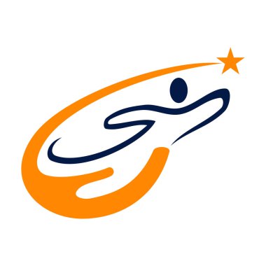 Logo tasarım şablonu vektör koçluk başarı