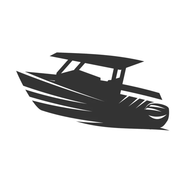 Denizci Konsolu Balıkçı Tekneleri Logosu Simge Llüstrasyon Markası Kimliği — Stok Vektör