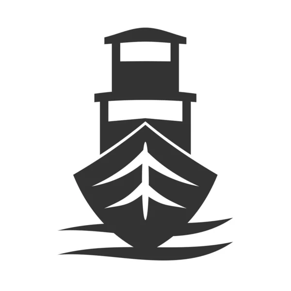 Marine Konsole Fischerboote Logo Icon Illustration Brand Identity — Stockvektor