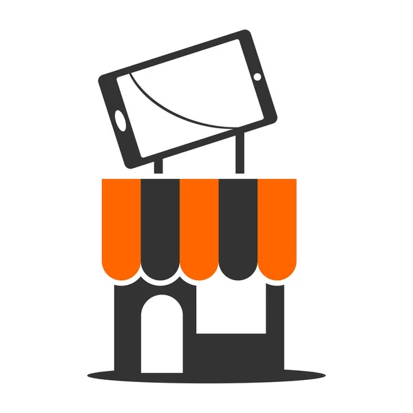 Negozio Telefonia Logo Online Icona Illustrazione Brand Identity — Vettoriale Stock