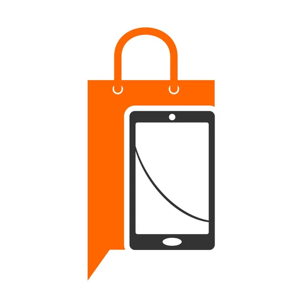 Negozio Telefonia Logo Online Icona Illustrazione Brand Identity — Vettoriale Stock