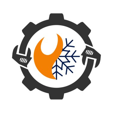 Isıtma servisi logosu Simge Resimlendirme Markası Kimliği
