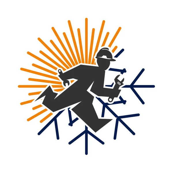 Logotipo Serviço Refrigeração Aquecimento Icon Ilustração Identidade Marca — Vetor de Stock