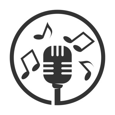 Soyut müzik logosu Simge İllüstrasyonu Marka Kimliği