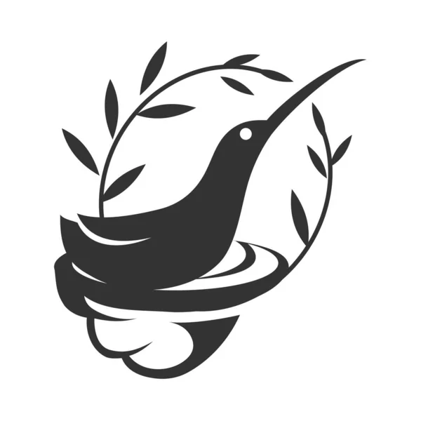 Kolibri Vogel Logo Symbol Abstrakt Vektor Illustration Marke Identität — Stockvektor