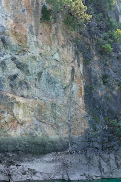 Dağ kayalarında kuru ve yeşil ağaçlar yetişiyor. Geçmişi. Yeşil Kanyon, Manavgat, Antalya, Türkiye