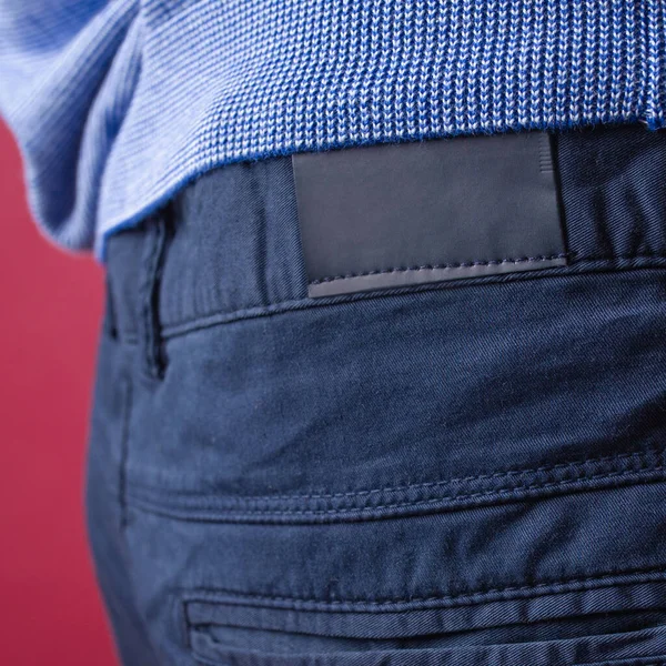 Een Patch Voor Jeans Plaats Voor Logo — Stockfoto