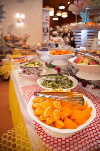 Frutas Sobremesas Restaurante Buffet — Fotografia de Stock