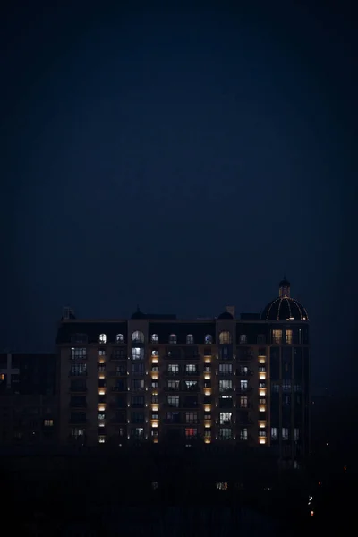 Krásná Budova Metropoli Noci — Stock fotografie