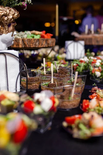 Snacks Plastic Cup Buffet Catering — Stockfoto