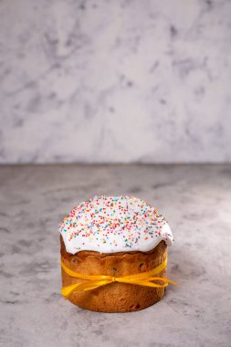 Metni kopyalayacak bir yeri olan geleneksel Paskalya pastası. Geleneksel Paskalya Keki, Paskalya Ekmeği. Kartpostal