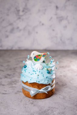 Metni kopyalayacak bir yeri olan geleneksel Paskalya pastası. Geleneksel Paskalya Keki, Paskalya Ekmeği. Kartpostal