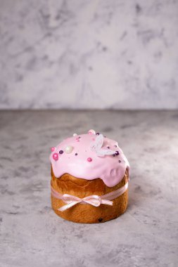 Metni kopyalayacak bir yeri olan geleneksel Paskalya pastası. Geleneksel Paskalya Keki, Paskalya Ekmeği. Kartpostal