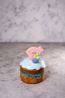 Metni kopyalayacak bir yeri olan geleneksel Paskalya pastası. Geleneksel Paskalya Keki, Paskalya Ekmeği. Kartpostal