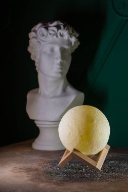 modern night light lamp in a dark room.