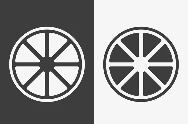 Cítricos en blanco y negro icono del vector — Archivo Imágenes Vectoriales