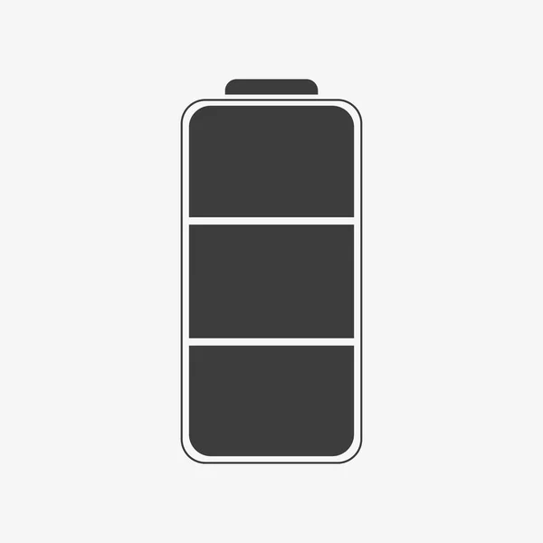 Minimalistic Black Vector Icon Full Battery Three Levels White Background — Vettoriale Stock