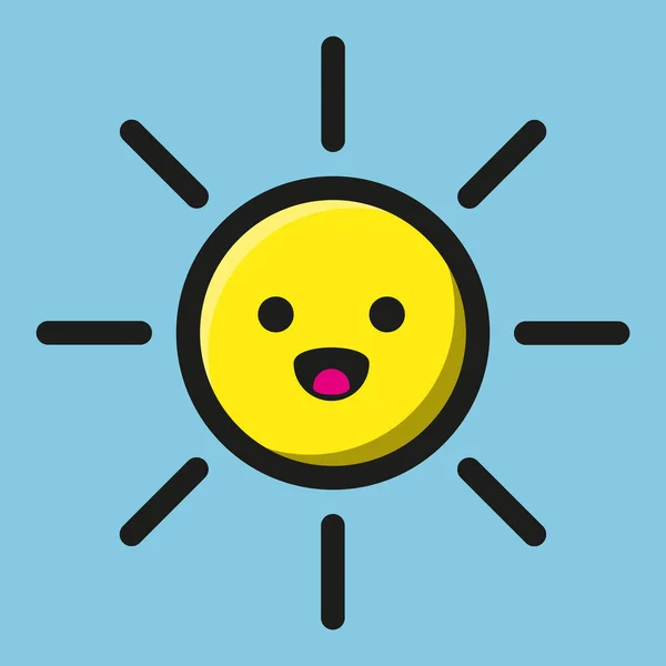 A cute vector illustration of yellow sun — Stock Vector