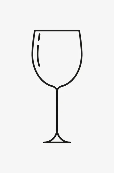 Black empty wine glass outline vector icon — Stock Vector