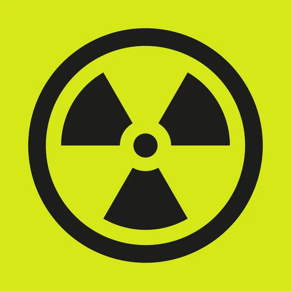 Vector icon of radiation on yellow background. — Stock vektor
