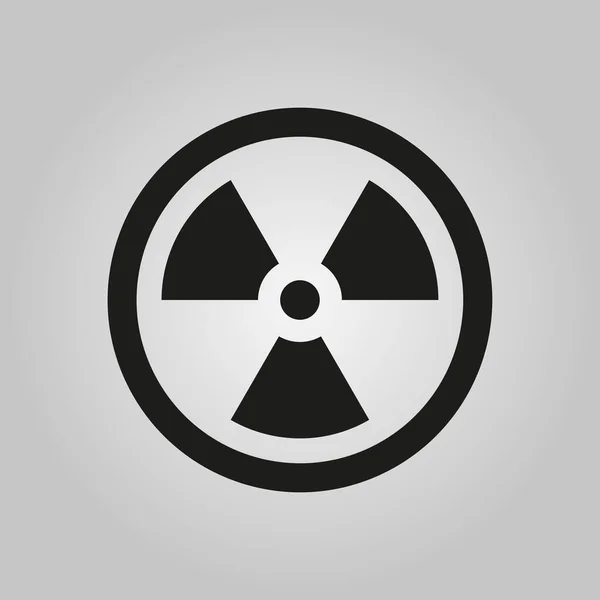 Vector Black Radiation Icon Gray Background — Vetor de Stock