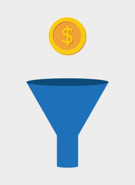 Beyaz arka planda mavi huni ve altın sikke