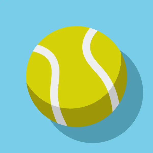 Una ilustración vectorial de pelota de tenis con sombra — Vector de stock