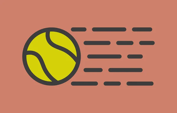 Vector illustration of a tennis ball in movement — Vector de stock