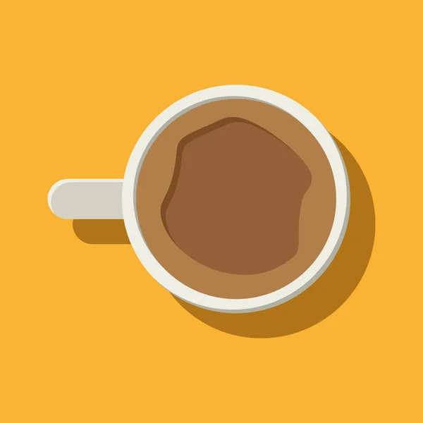 Διάνυσμα φλιτζάνι ζεστό καφέ σε κίτρινο φόντο — Διανυσματικό Αρχείο