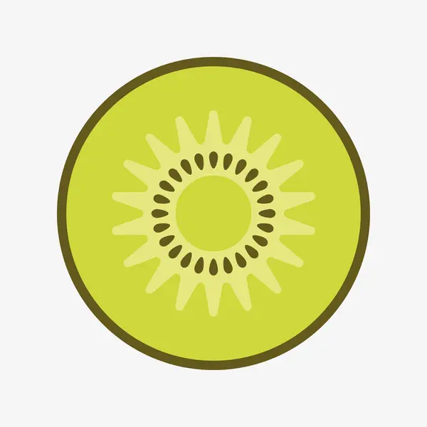 A vector illustration of a green kiwi fruit —  Vetores de Stock