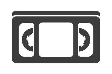 VHS video kasetinin siyah vektör simgesi