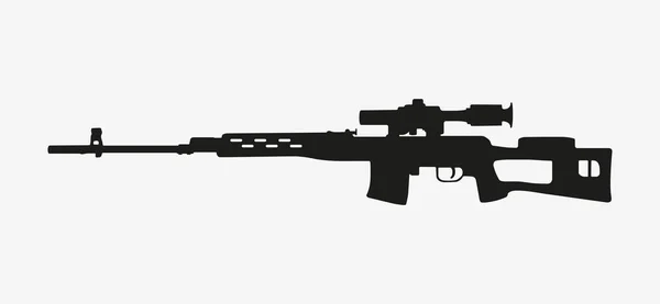 Een zwarte vector icoon van SVD Dragunov sniper rifle — Stockvector