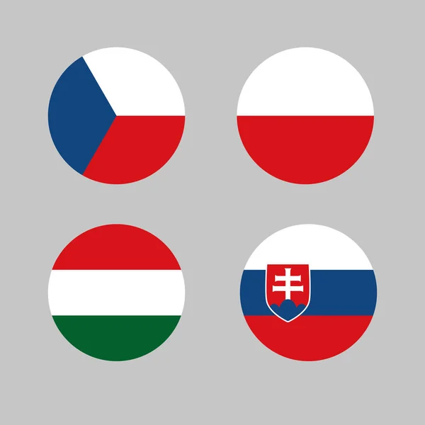 Vector symbol of four flags of visegrad countries — Stock Vector