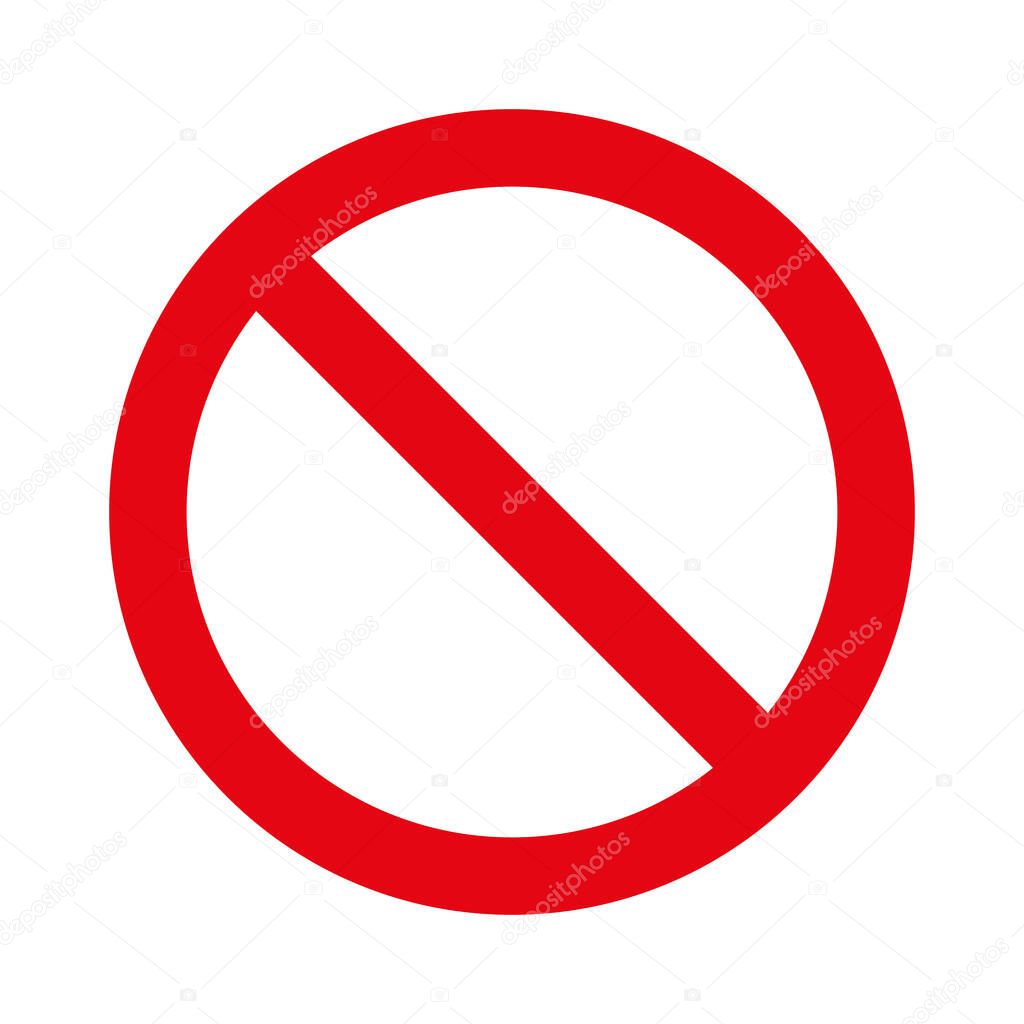 No sign. Vector illustration of ban symbol.