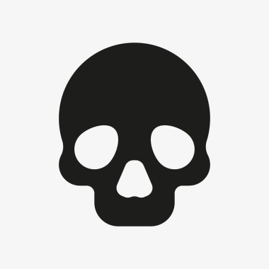 Kafatası n beyaz arkaplanının siyah vektör simgesi