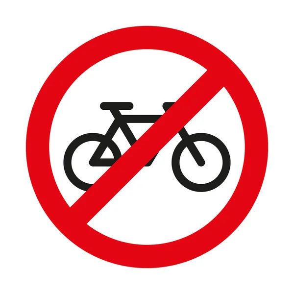 Vector icon of crossed red cirlce and bike — Archivo Imágenes Vectoriales