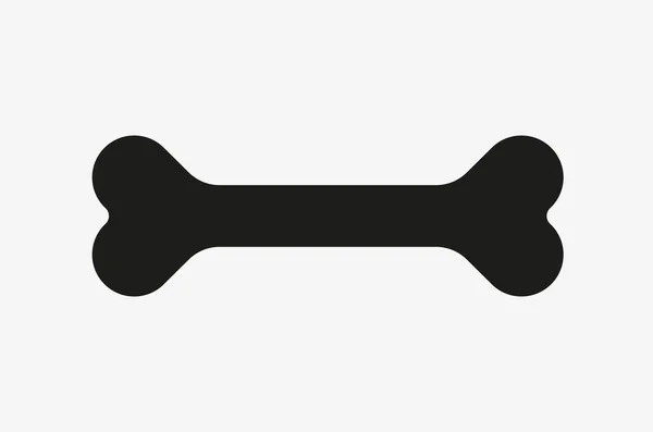 Black vector icon of a bone. Dog food symbol. — Stockvektor
