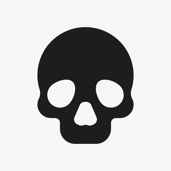 Black vector icon of a skull n white background — стоковый вектор