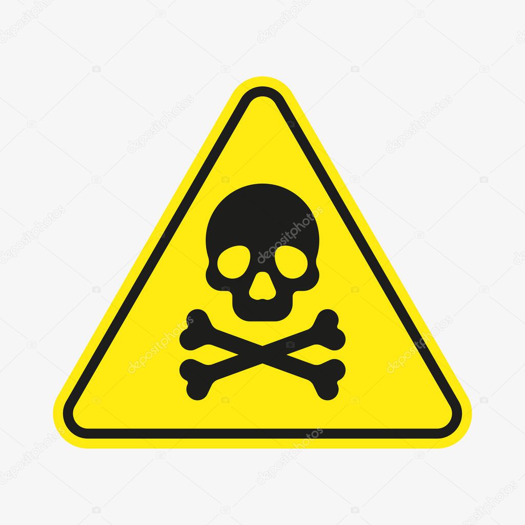 Vector toxic poison icon on white background.