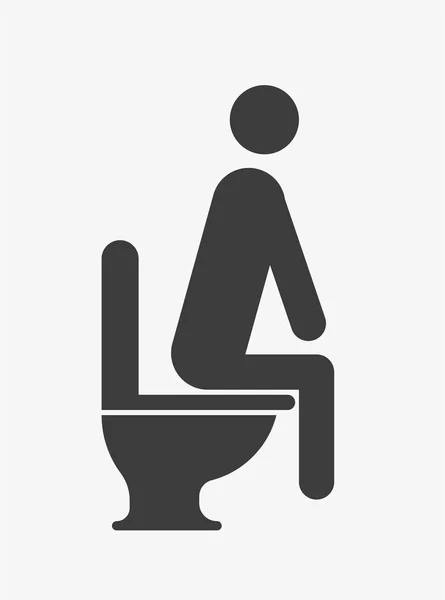 Man sitting on the toilet vector icon —  Vetores de Stock