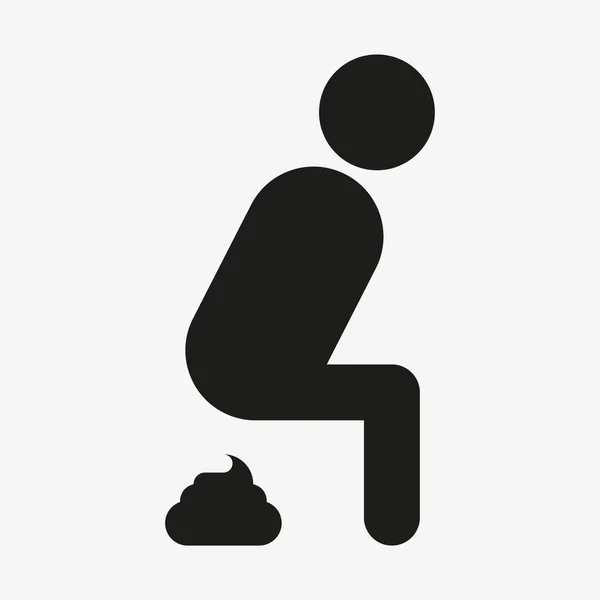 Pooping persona icona isolato su sfondo bianco — Vettoriale Stock