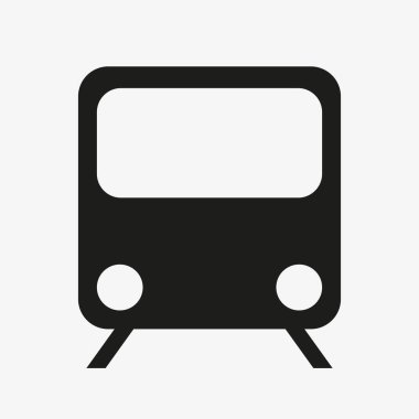 Beyaz arkaplanda basit bir tren simgesi izole edildi