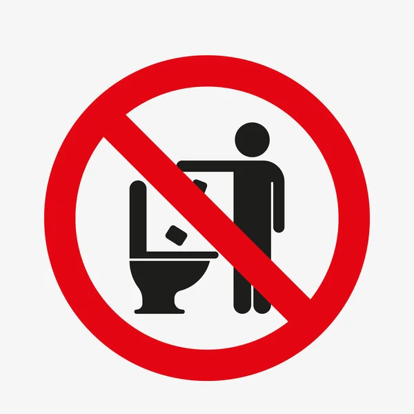 Toilet litter sign. No toilet littering sign — Wektor stockowy
