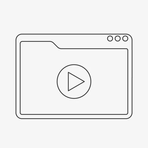Reproductor de vídeo navegador de Internet sobre fondo blanco — Vector de stock