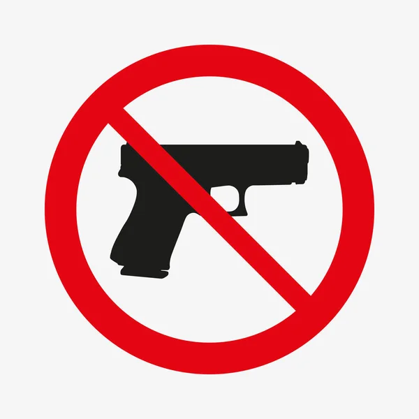 No gun sign. Using weapon prohibited sign — Archivo Imágenes Vectoriales