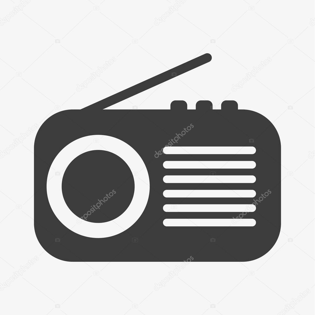 Vector icon radio isolated on white background