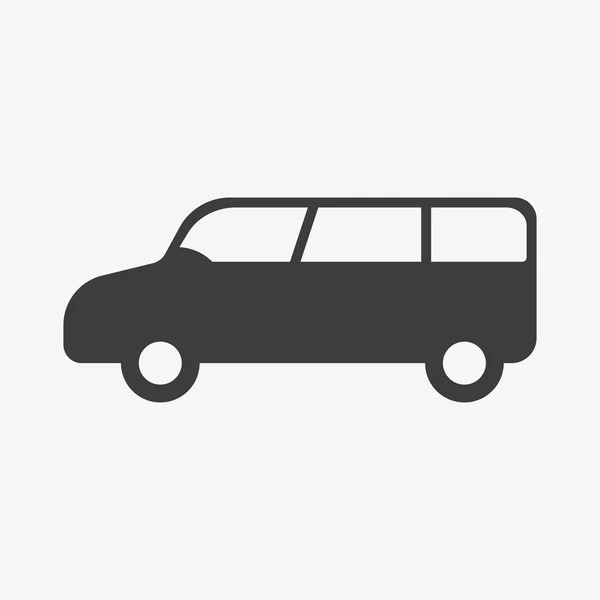 Minivan向量图标。黑色MPV汽车标志 — 图库矢量图片