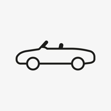 Bir roadster 'ın basit çizgi simgesi. Üstü açık araba.