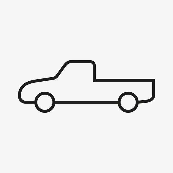 Pickup truck vector line icon. Car pictogram. — стоковый вектор