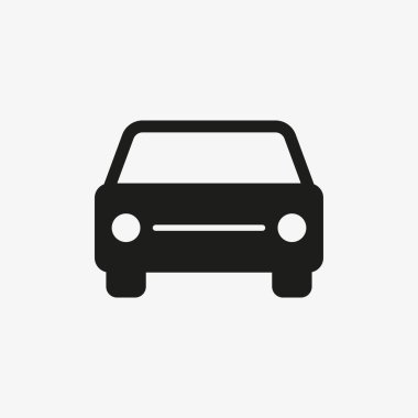 Beyaz arkaplanda vektör araba simgesi izole edildi.